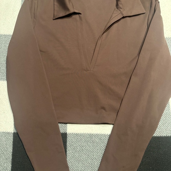 Babaton Contour Polo Long sleeve in Coffee Bean - Picture 4 of 5